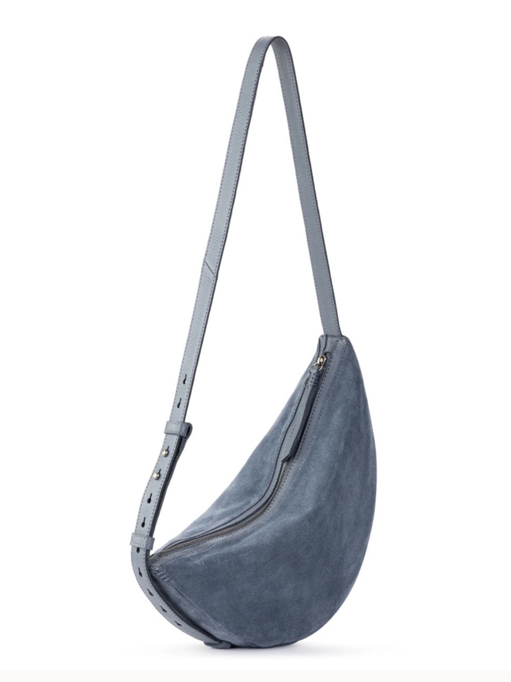 The Sak Large Tess Suede Crescent Sling Crossbody in Maritime Blue - Picture 9 of 10